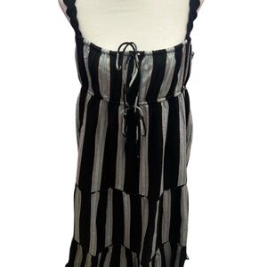 SAYLOR Black and Gray Striped Dress Maternity Size Medium